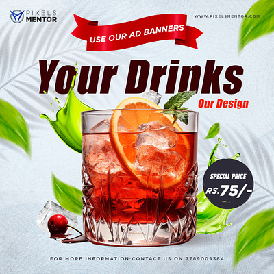 A drink Banner design banner graphic graphic design pixelmentor product