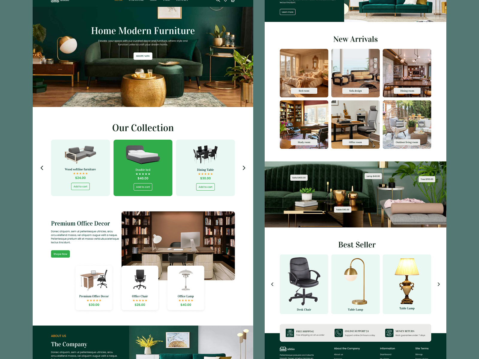 Furniture landing page by Zannatul Ferdoush on Dribbble