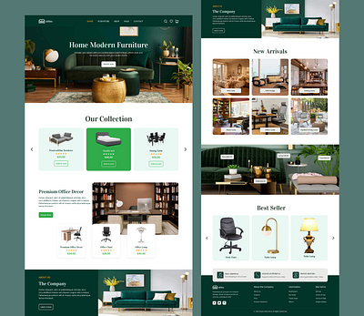 Furniture landing page chair furniture home design luxjary design online web shope shope web shopify store ui web design wood