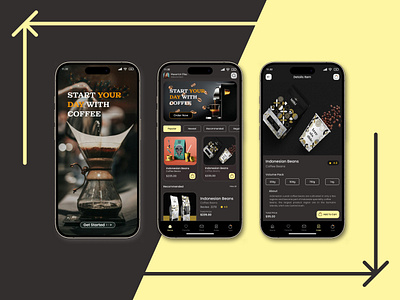 Coffee Shop Mobile App UI Design 3d animation branding coffee app coffee ui app design figma graphic design logo mobile app mobile app design motion graphics ui ui mobile app uiux websites