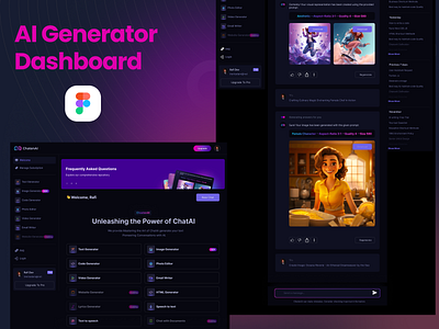 AI Generator | Dashboard ai artificalintelligience dashboardesign design figma generator image ui ui ux uidashboard