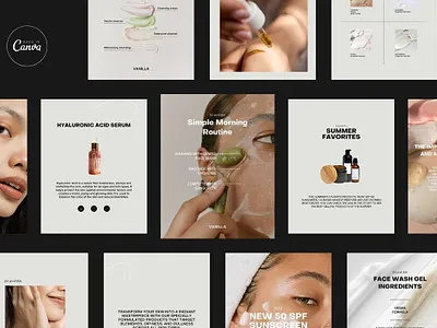 VANILLA Canva Templates beauty instagram canva canva instagram post canva template instagram template post template skincare instagram social media template template templates templates for instagram