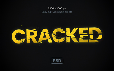 Mockup for text effect cracked crash crash effects creative download effect graphic design grunge effect inspiration mockup saarteaga template text text effects trending yellow