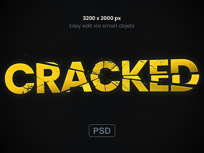 Mockup for text effect cracked crash crash effects creative download effect graphic design grunge effect inspiration mockup saarteaga template text text effects trending yellow