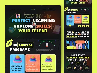 Online Education Landing Page education education figma design education landing page education ui edutehc elearning figma ui knowledge landing page ui learning motivation online tech school science student students study teching ui design uiux design