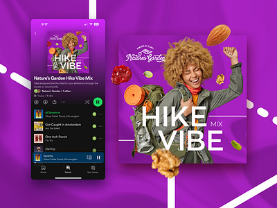 Spotify Playlist Cover Art graphic design hike music snack