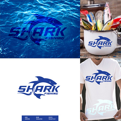 SHARK FISHING branding graphic design logo