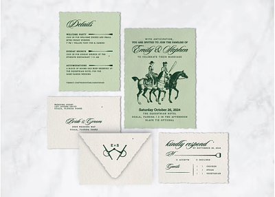 Equestrian Luxe Wedding Invitation Suite equestrian graphic design invitation suite stationery design wedding invitation wedding stationery