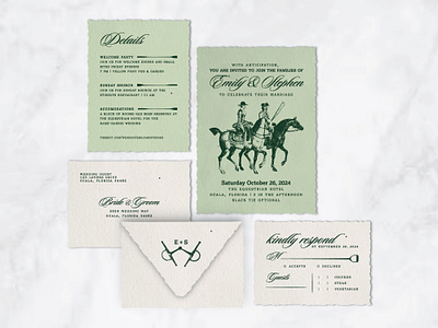 Equestrian Luxe Wedding Invitation Suite equestrian graphic design invitation suite stationery design wedding invitation wedding stationery