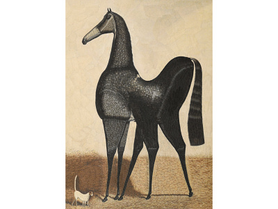 Bonnie after Eddowes Turner animal animals collage horse horses illustration paper paper collage portrait