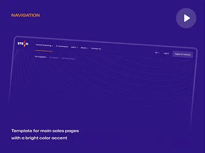 STENN. Corporate website - Navigation analytics branding business case study circular corporate website dark theme data finance management fintech gradients landing page marketing purple startup typography ui user interface ux web design