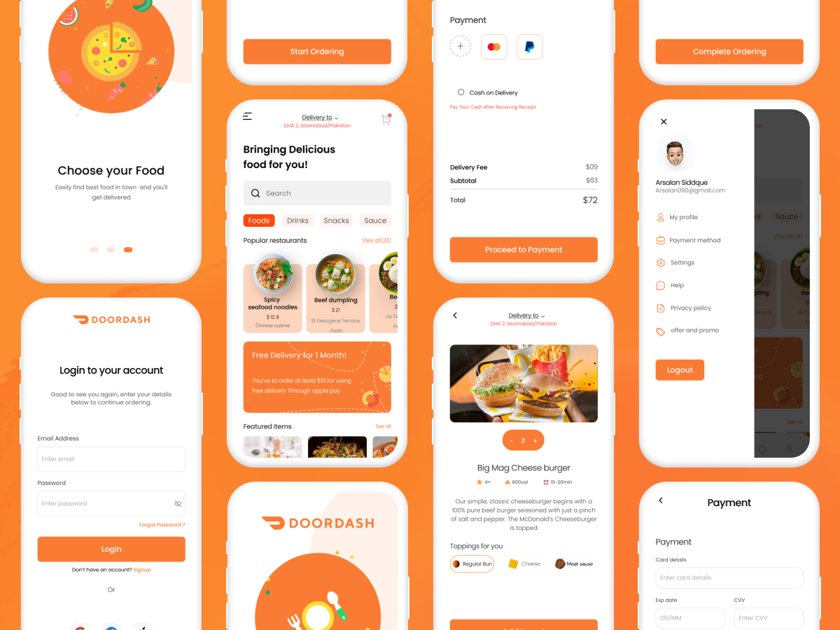 Door Dash Food Delivery App Redesign by Arsalan Siddique on Dribbble