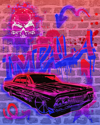 Impala Poster chevrolet chevy graffiti impala lowrider poster street art