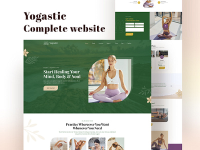 Yogastic Complete Website UI/UX Design design figma fitness landing page fitness websit graphic design landingpage ui ui design uidesign uiux uiux design website yoga websit yoga website ui design