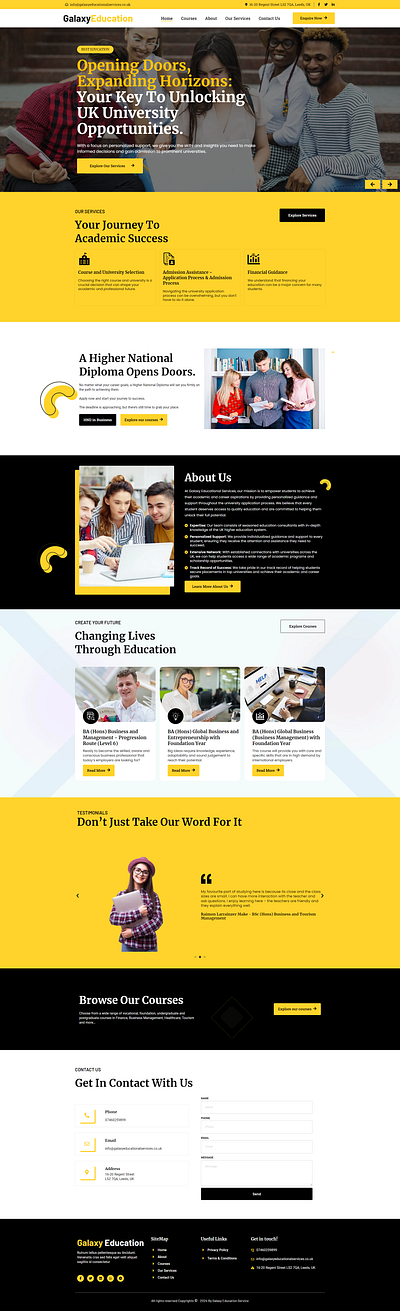 Education Consultant Firm branding business elementor front end design webdesign website woocommerce wordpress