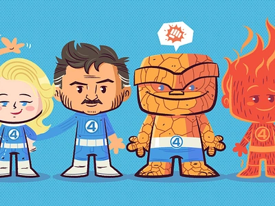 MCU Fantastic Four charcter design fantastic four illustration lil bffs marvel mcu pedro pascal vector