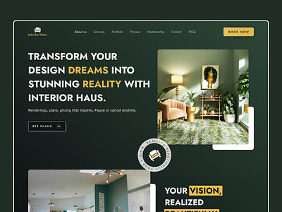 Interior Haus's Landing Page bold design branding design hero house interior landing modern page playful real section simple state ui ux