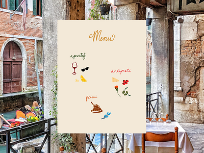 Menu Design - Summer Italian Dinner brand identity branding branding inspiration branding inspo design graphic design illustration italy design italy illustrations menu design menu design inspiration