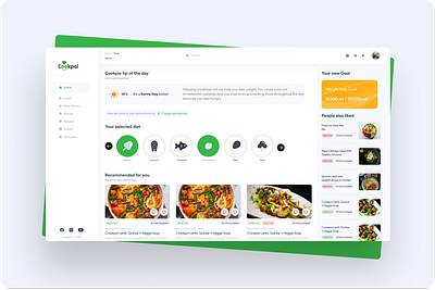 CookPal Dashboard cook cooking dasboard design dashboard design green ui visual design