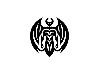 Demon 👹 angel black branding demon design devil graphic design horn horror illustration logo lucifer vector wings