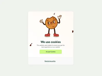 Website Cookies Modal 3d animation app beautiful branding cookie website modal cookies design graphic design heropage illustration inspiration logo modal pop up popup top ui vector website