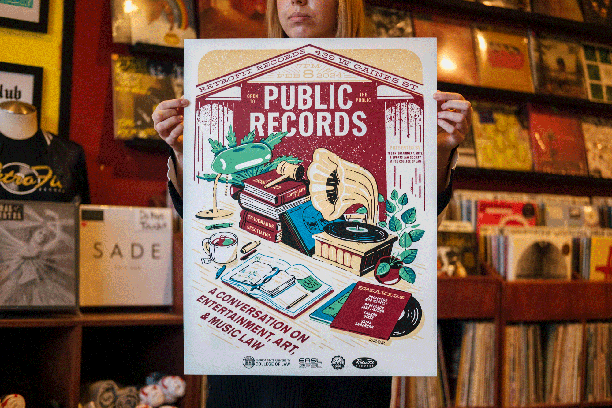 Lecture series event poster copyright gig poster graphic design illustration law poster design poster designer records screen print silkscreen vinyl