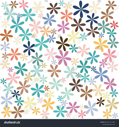 Pattern of multicolor asterisk flower vector illustration colorful