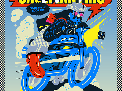 Out Gallivanting cowboy gay graphic design graphicdesign illustration lgbtq man motorcycle poster