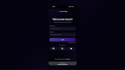 Sleek Login Interface: Seamless User Entry Point cleandesign creativeui digitaldesign elegant interfacedesign loginscreen minimalist mobileapp modernui purplegradient signinpage uiux webdesign