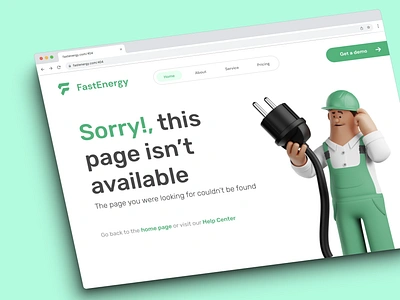 404 - Page Not Found mockup web 404 desktop error green landing page light green mockup page error ui ux web