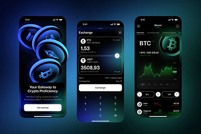CoinHub - Crypto Market App appdesign bitcoin charts conceptdesign crypto design graphic design illustration ui wallet