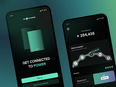 GoCharge App branding graphic design ui