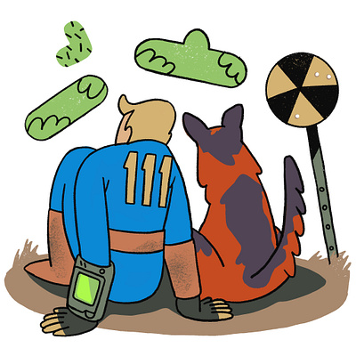 Fallout Buddies creative design fallout illustration pip boy procreate ui vaultboy