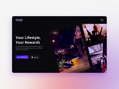 Fintech Landing Page daily inspiration daily ui dark mode debit card rewards design fintech website hero section landing page loyalty rewards page ui ux website