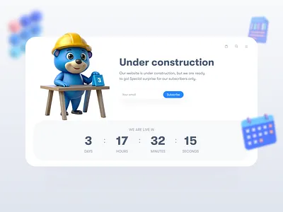 Under construction website UI - Daily UI 13 clean construction dailyui dailyuichallenge design funny landing page modern ui under construction ux web website