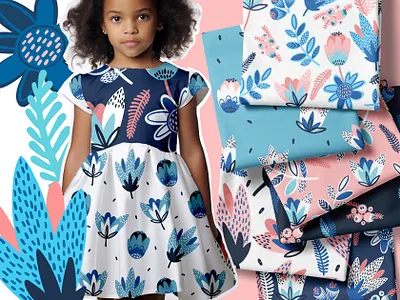 Abstract flowers pattern dress fabric floral pattern flowers graphic design kidspattern pattern design textile