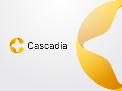 Cascadia 3d app brand coin crypto cryptocurrency design icon identity logo logo design minimal logo render token