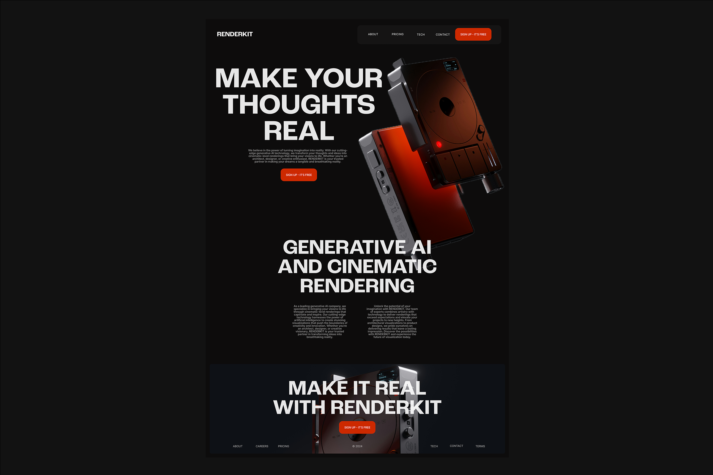 RenderKit AI Product Web Design