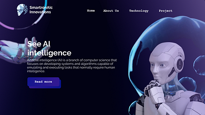 Home Page Design Related to AI Technology ai aidesign aiwebsite designai designfigma designhomepage figmadesign uidesign uiuxdesign webai websiteai