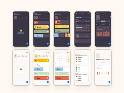 Habit tracker chart dark mode habit light mode ui