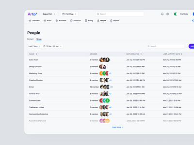 Arto Plus - Group Contact in SaaS Payment System bulk payment contact finance financial group management payment people pro mode product design saas saas design ui ux web design