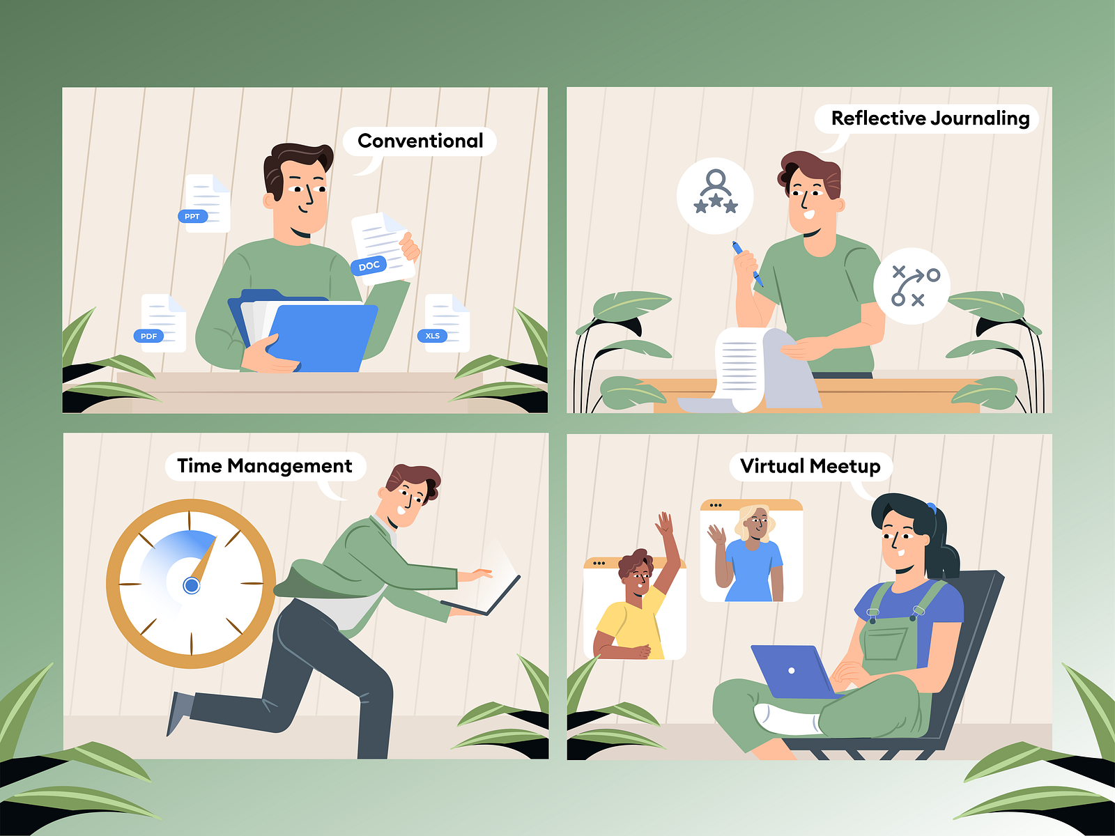 Flat illustration for blog post cover by Nendo on Dribbble