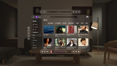Spatial UI Design for Video Streaming App app apple design spatial ui video videostreaming vision pro