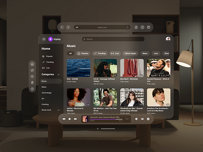 Spatial UI Design for Video Streaming App app apple design spatial ui video videostreaming vision pro