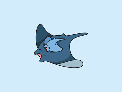 Cute Manta rey animal cartoon cute design funny illustration logo manta rey