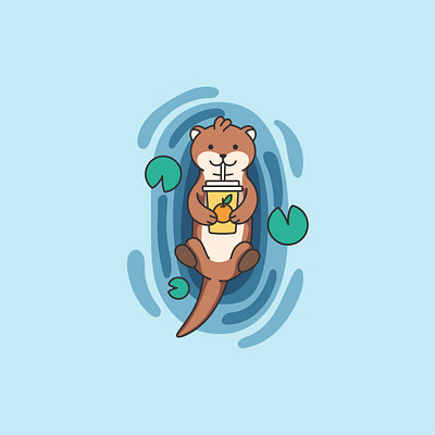 Cute Otter animal branding cartoon cute design funny illustration logo otter ui
