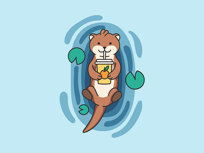 Cute Otter animal branding cartoon cute design funny illustration logo otter ui