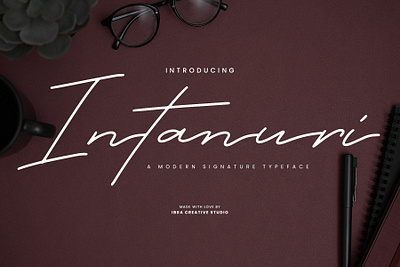 Intanuri – A Modern Signature Typeface monoline brush