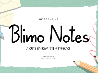 Blimo Notes – A Cute Handwritten Typeface monoline brush
