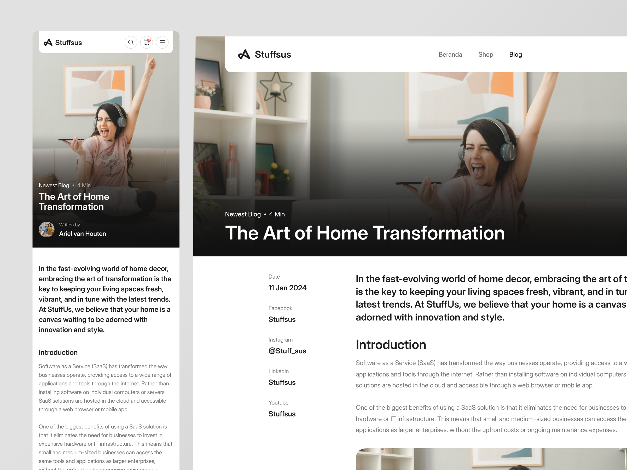 Stuffsus - Blog Detail Page (Responsive) blog blog detail blog page clean design detail page e commerce ecommerce landing page market place news news detail online store shop store trend ui ux web web design